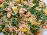 Recette Salade de riz aux écrevisses, mangue et menthe