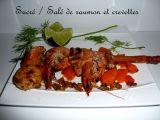 Recette Sucré / salé de saumon & crevettes