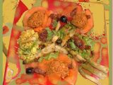 Recette Salade aux beignets de morteau-quinoa-asperges, sauce khebab