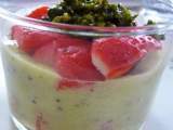 Recette Verrine fraises-mousse de kiwi