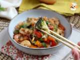 Etape 6 - Wok aux légumes et crevettes