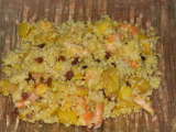 Recette Salade de blé aux crevettes, à la mangue et aux raisins