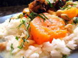 Recette curry de courge à la citronnelle, pois chiches et épinards : un curry végétarien... ou pas!